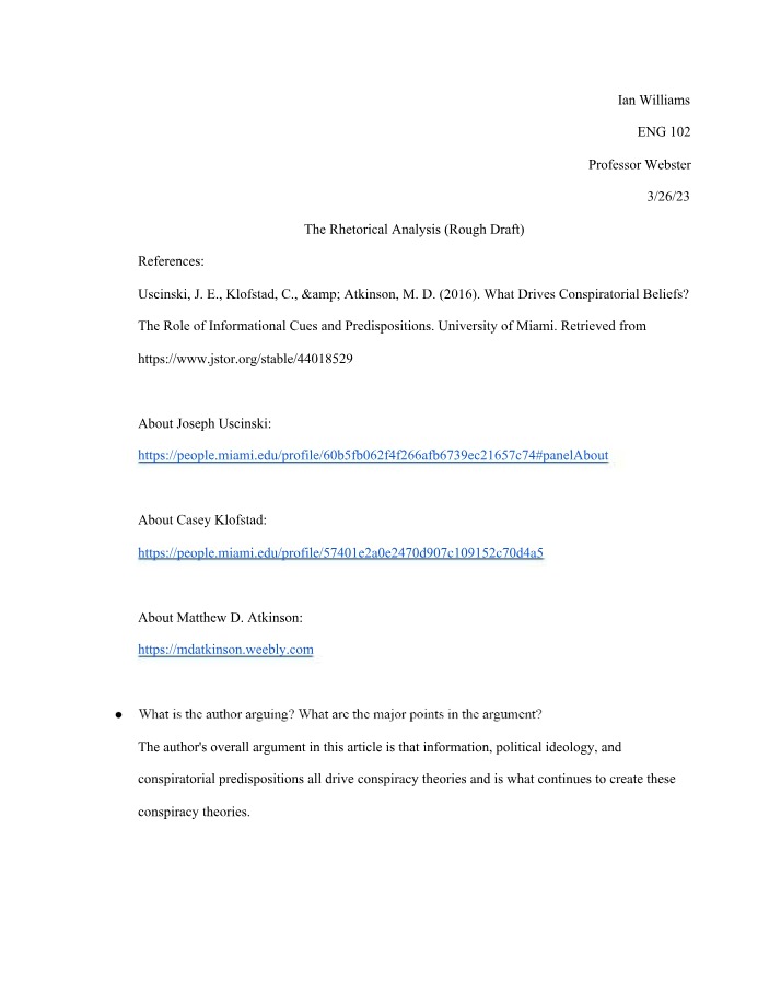 Rough Draft - The Rhetorical Analysis