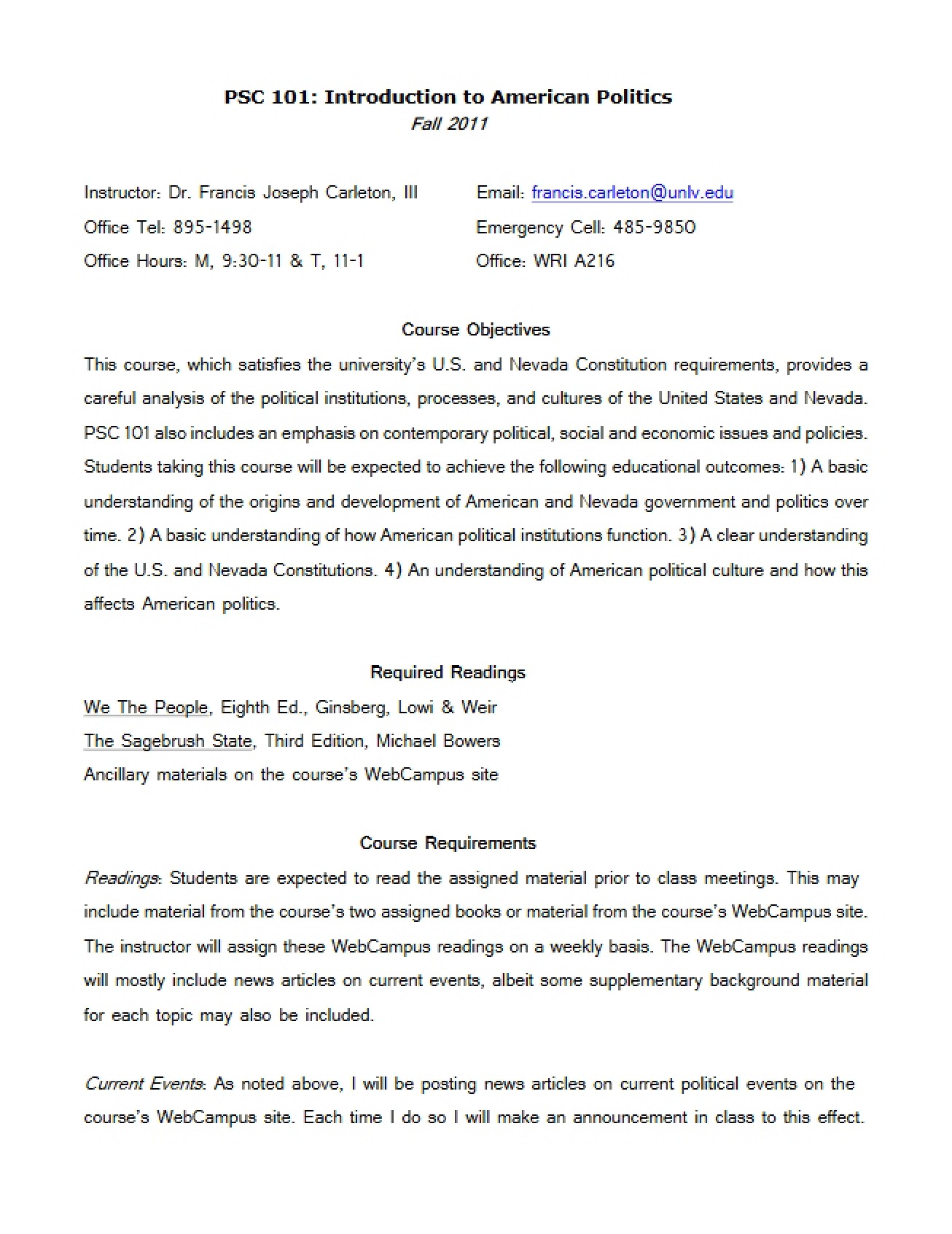 Course Outline - 6 Pages