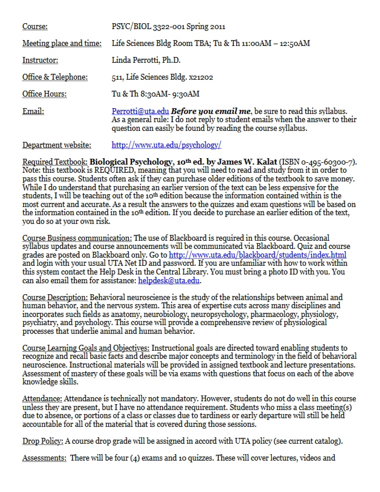 Syllabus for Psychology 3322