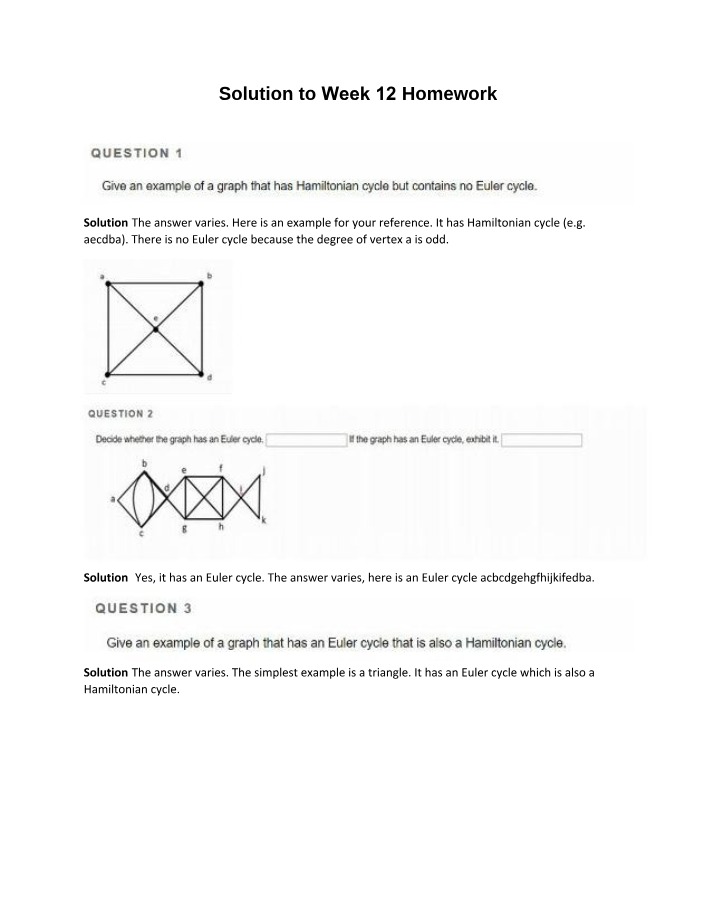 Week 12 Homework Solutions