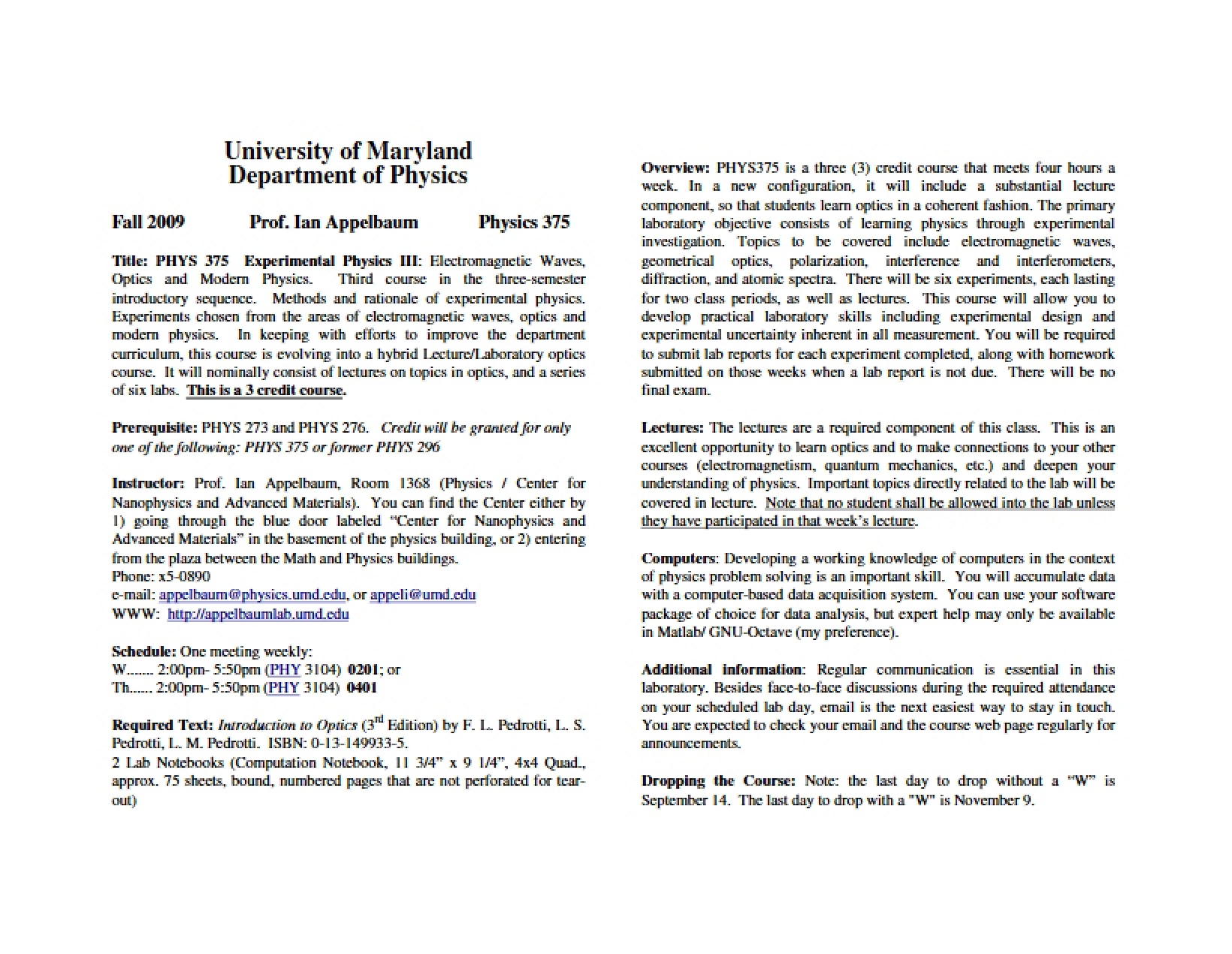Course Syllabus