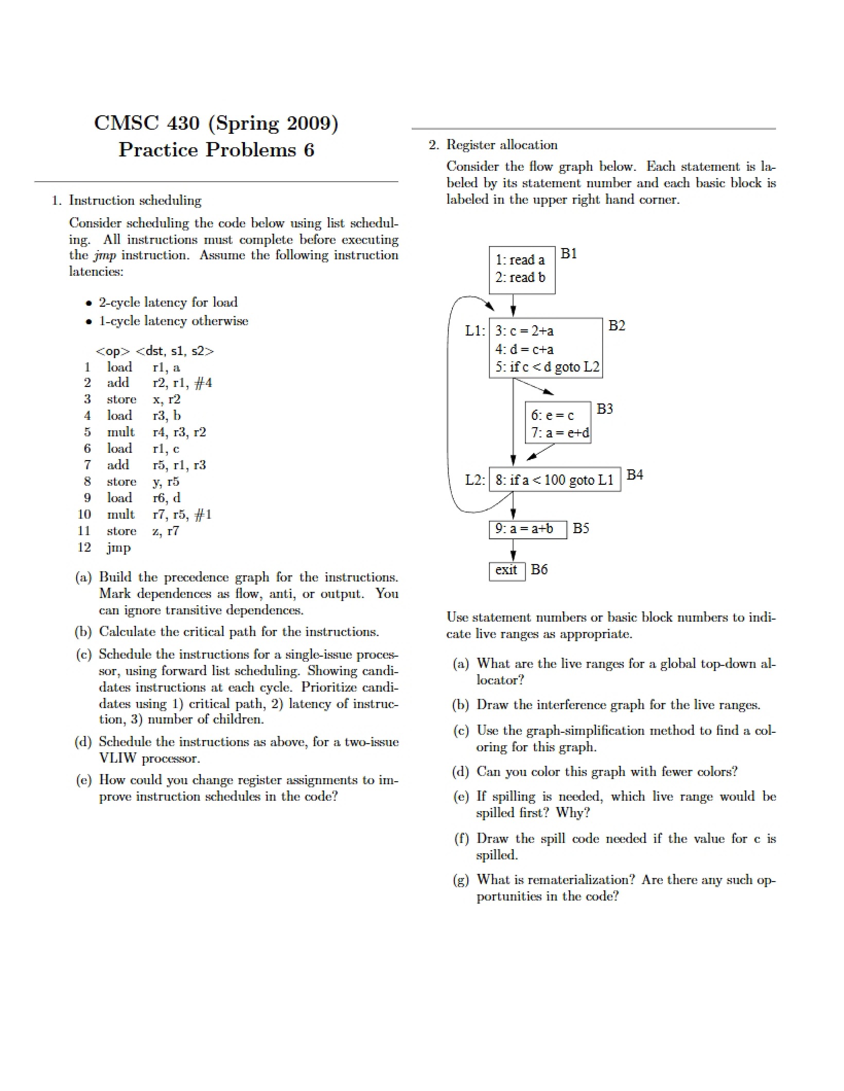 Practice Problems Set 6