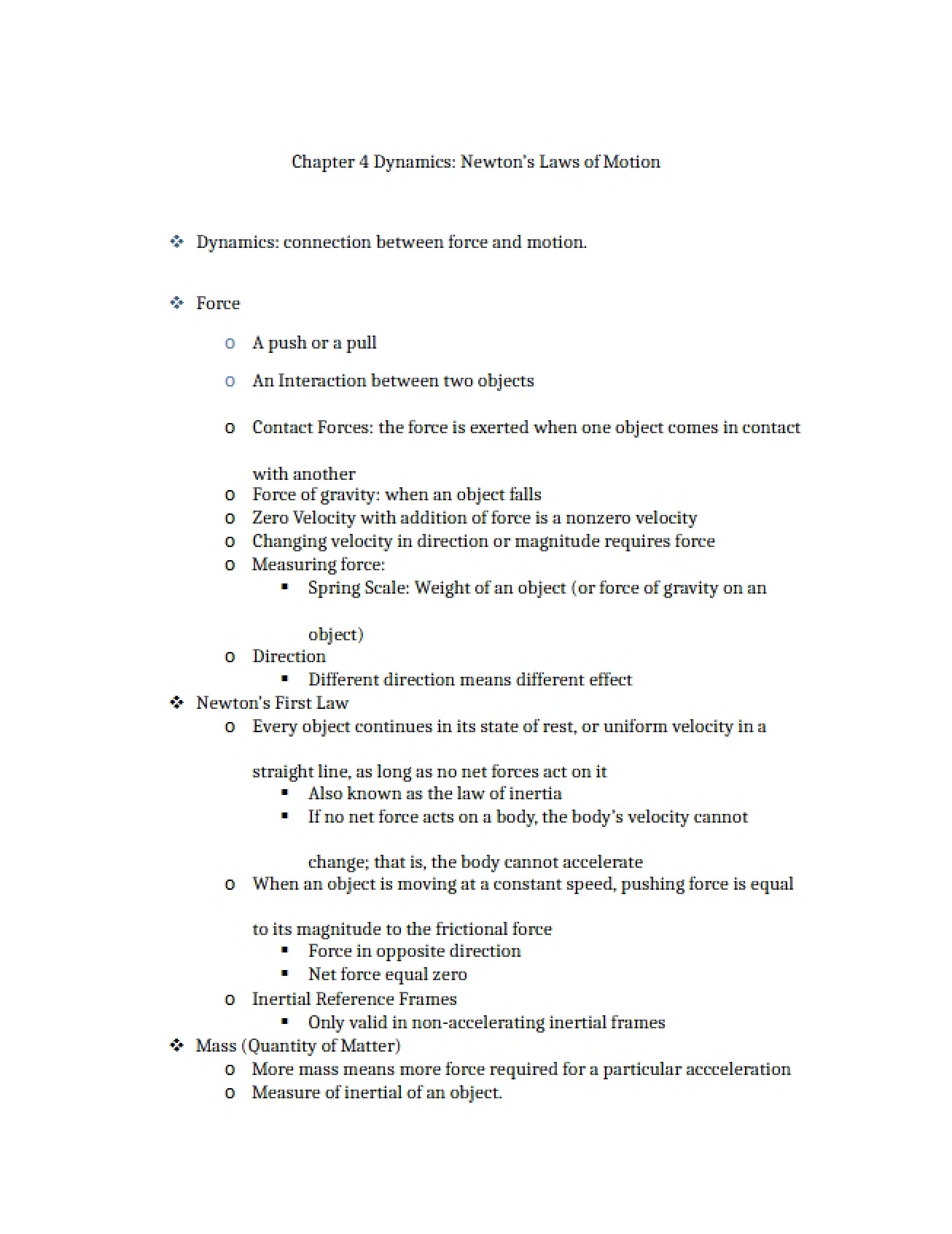Dynamics Chapter 4