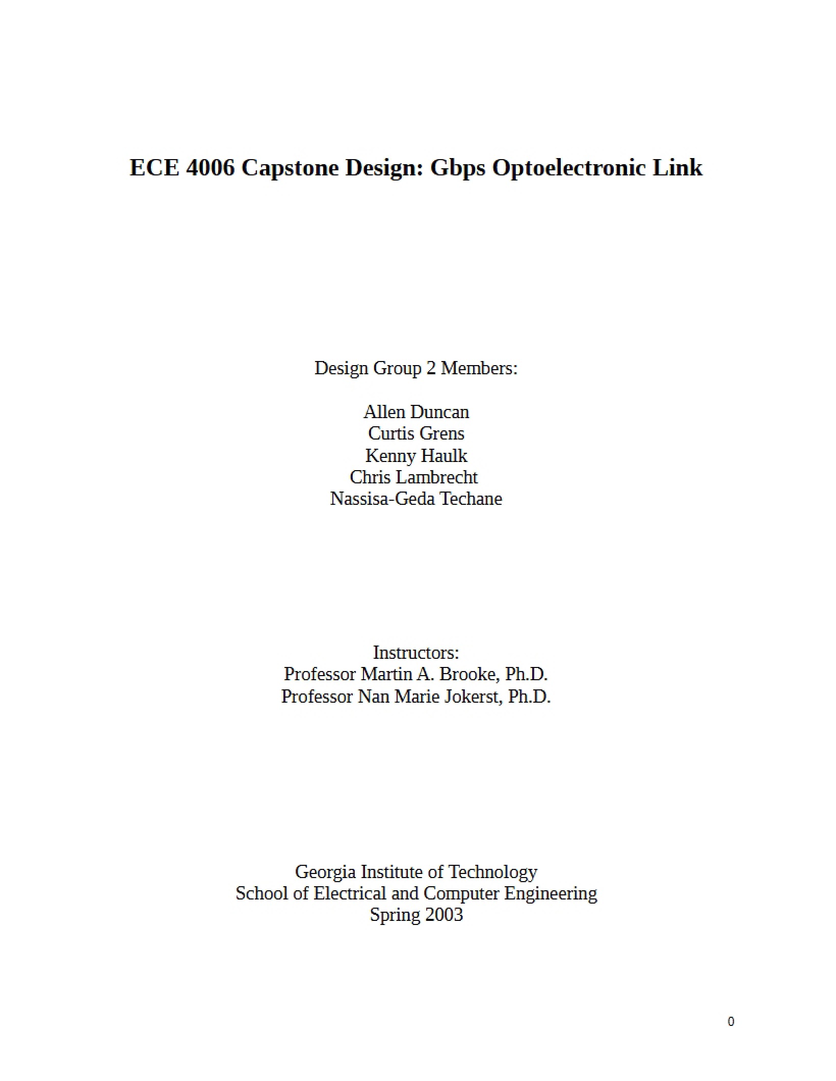 Optoelectronic Link (Gbps)