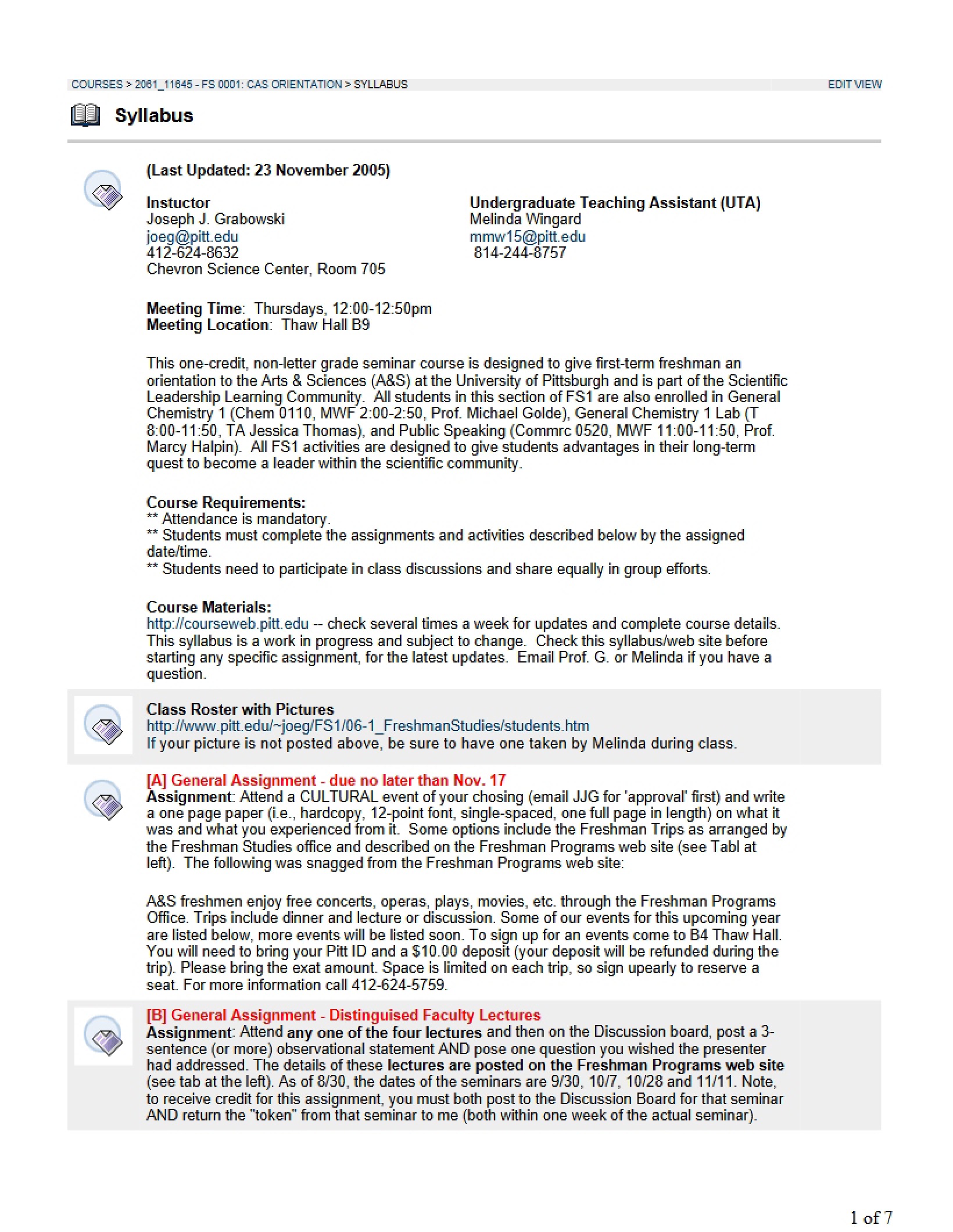 Arts and Sciences Intro Syllabus