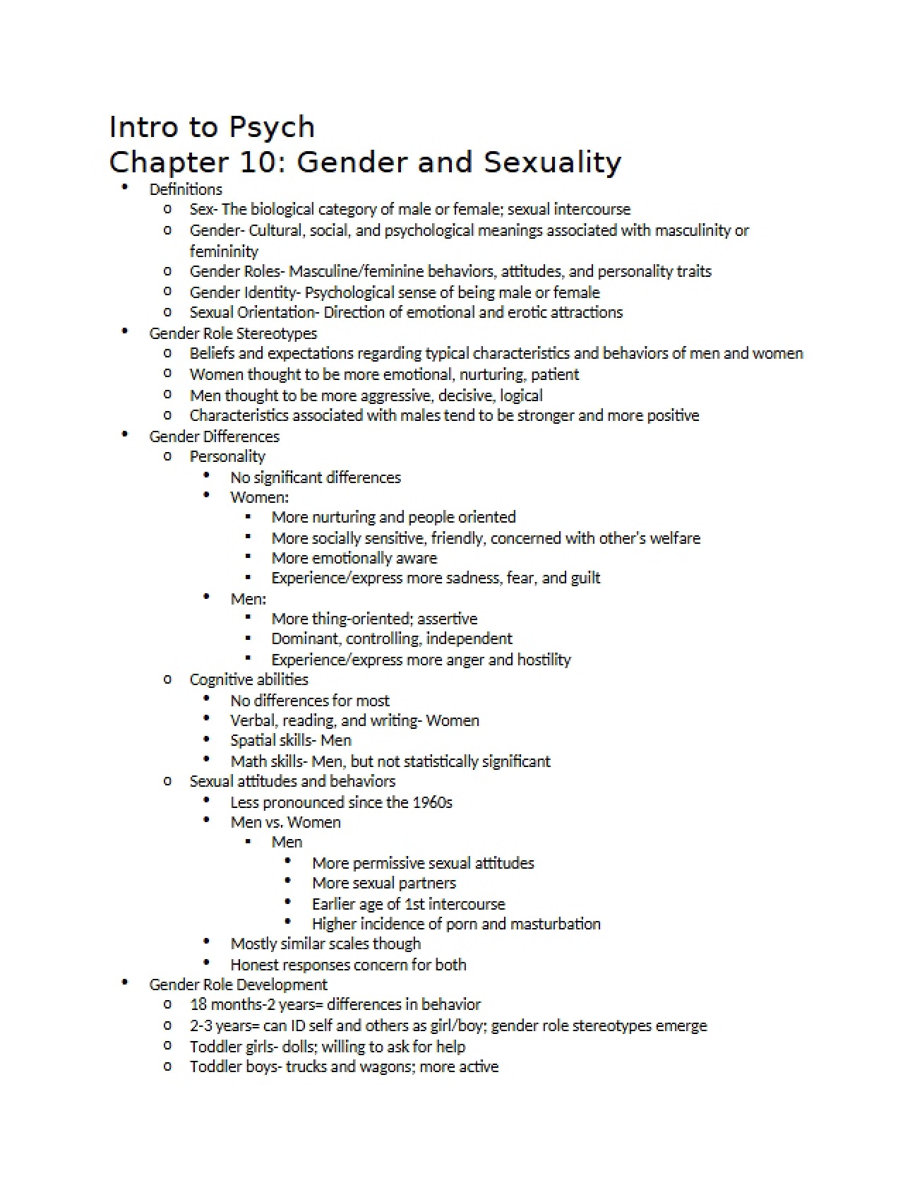 Sexuality and Gender Chapter Ten
