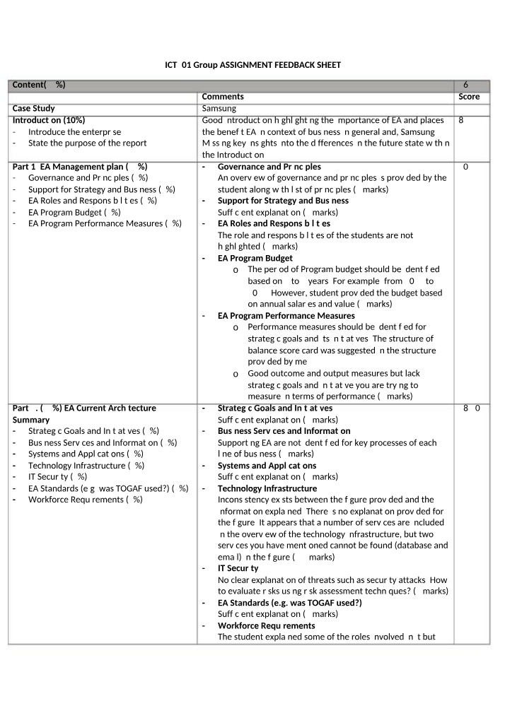 Enterprise Architecture Management Plan Case Study