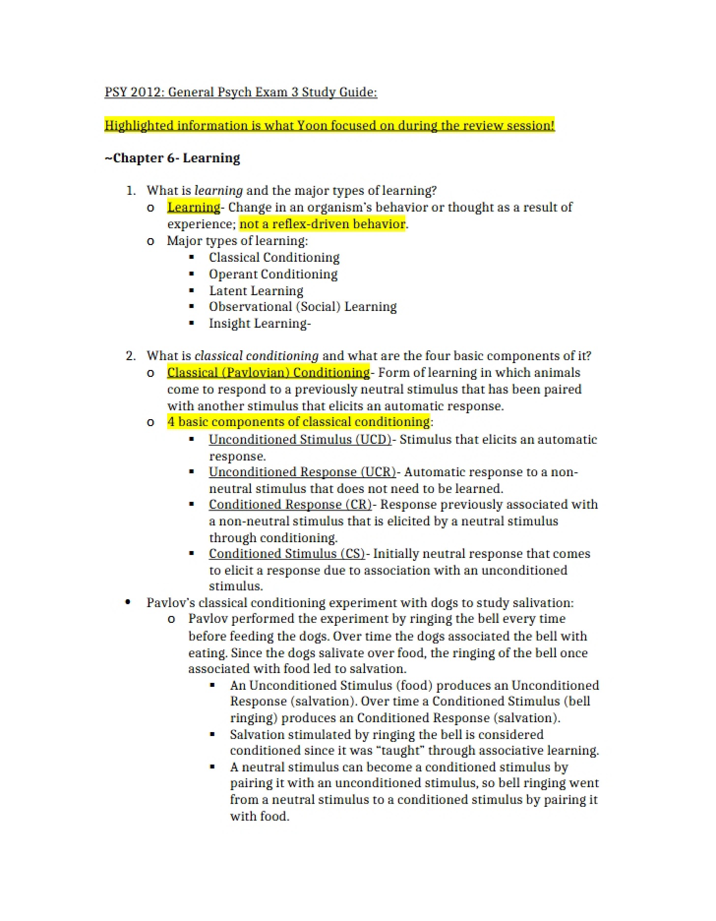 Chapter Six Learning