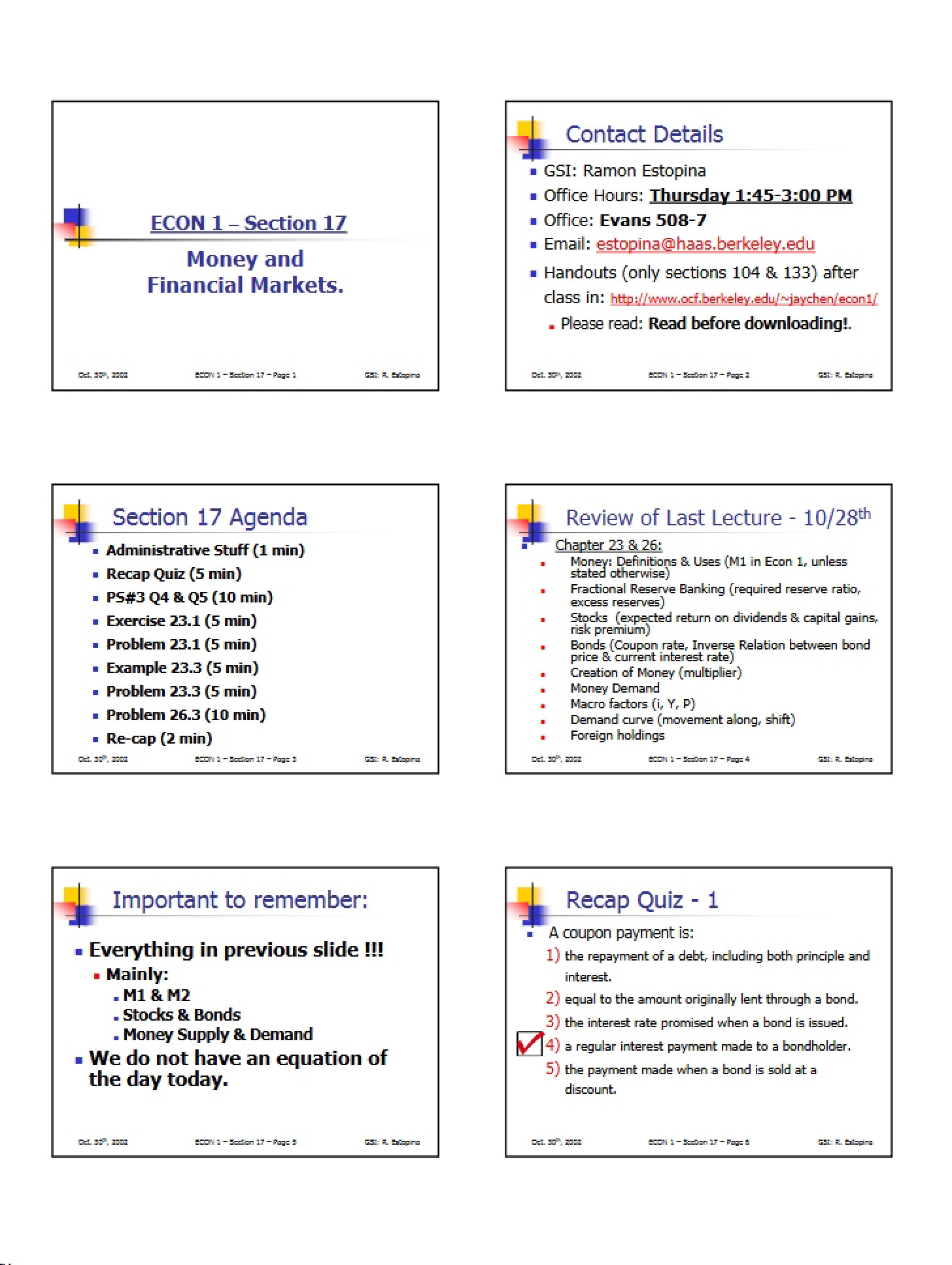 Section 17 (Econ 1)