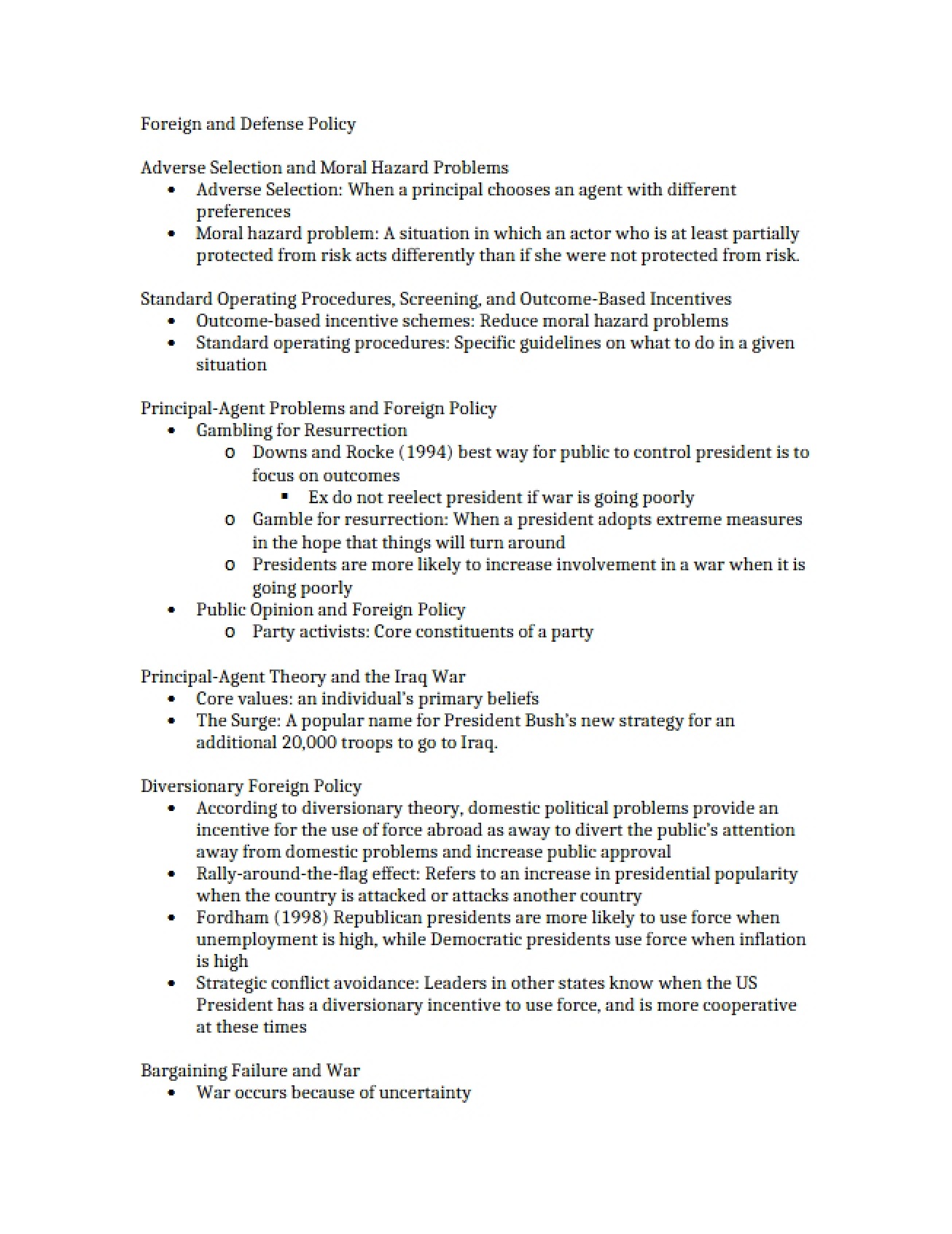 Defense and Foreign Policy