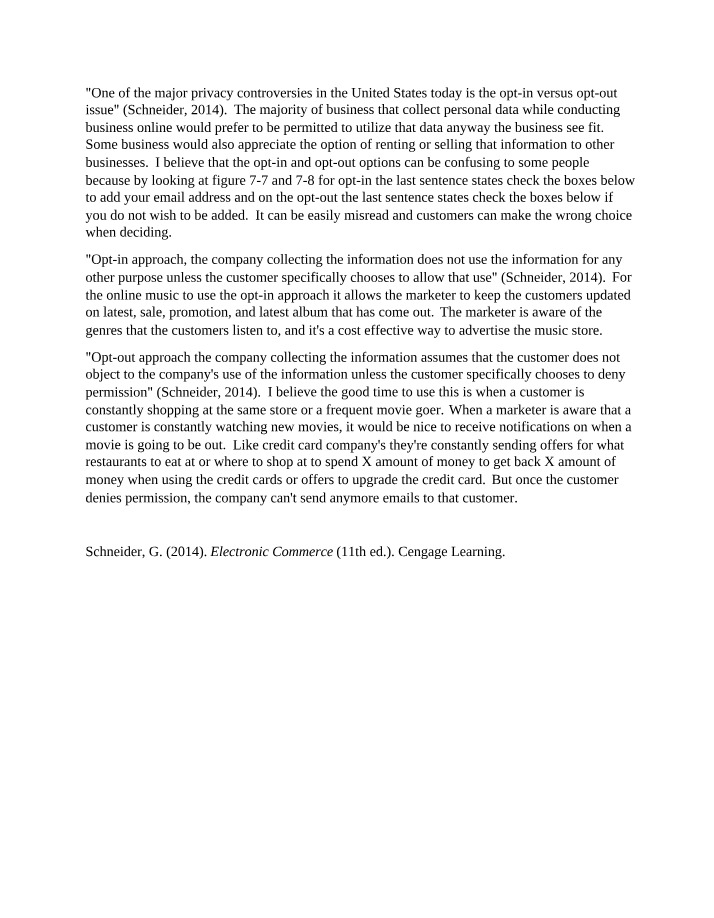 Opt-in versus Opt-out - Exploring Privacy
