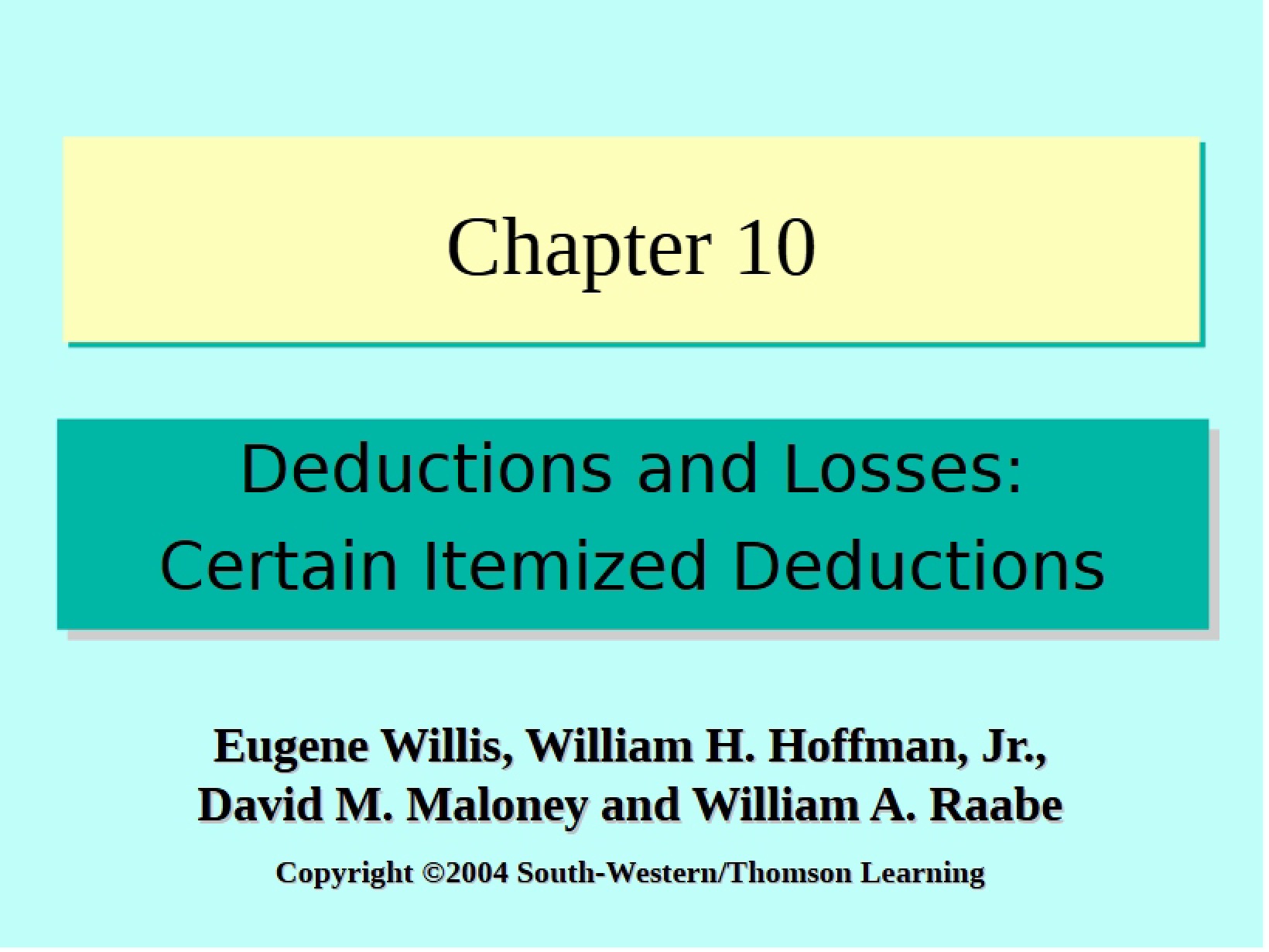 Itemized Deductions and Losses