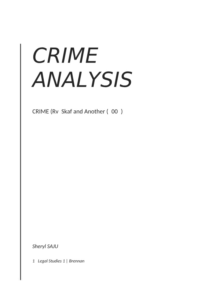 Part A - The Nature of Crime