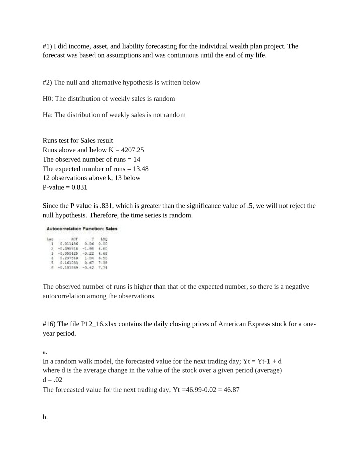 Homework - Forecasting and Autocorrelation Analysis