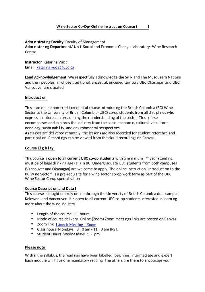 WINE SECTOR CO-OP Syllabus (V1-4)