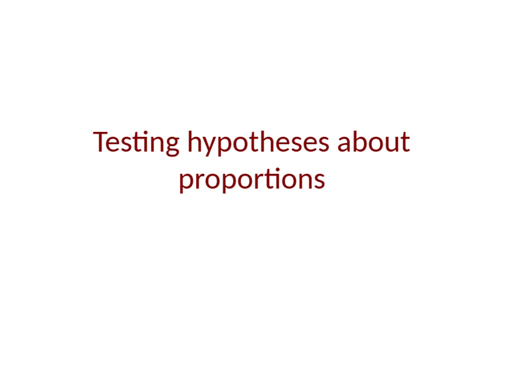 Hypothesis Testing for Proportions