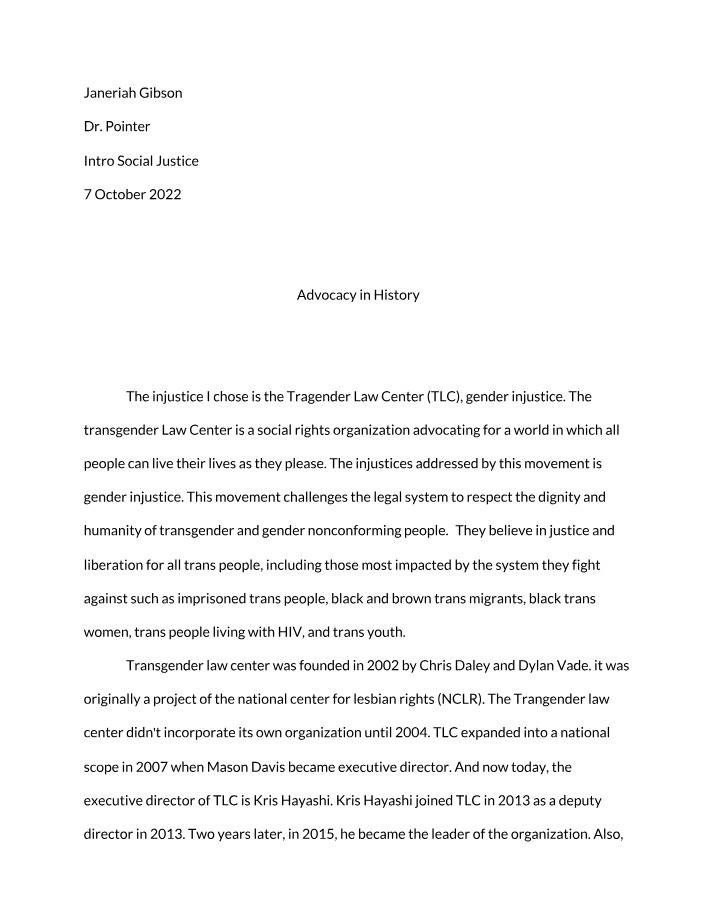 Advocacy in Historical Context