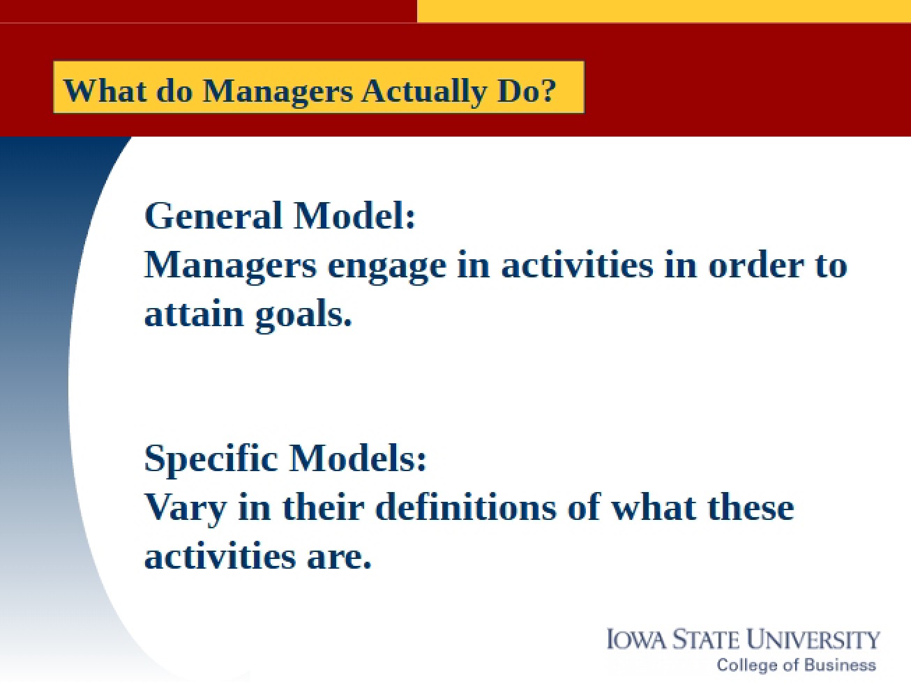 General Lecture on the Management of Organizations