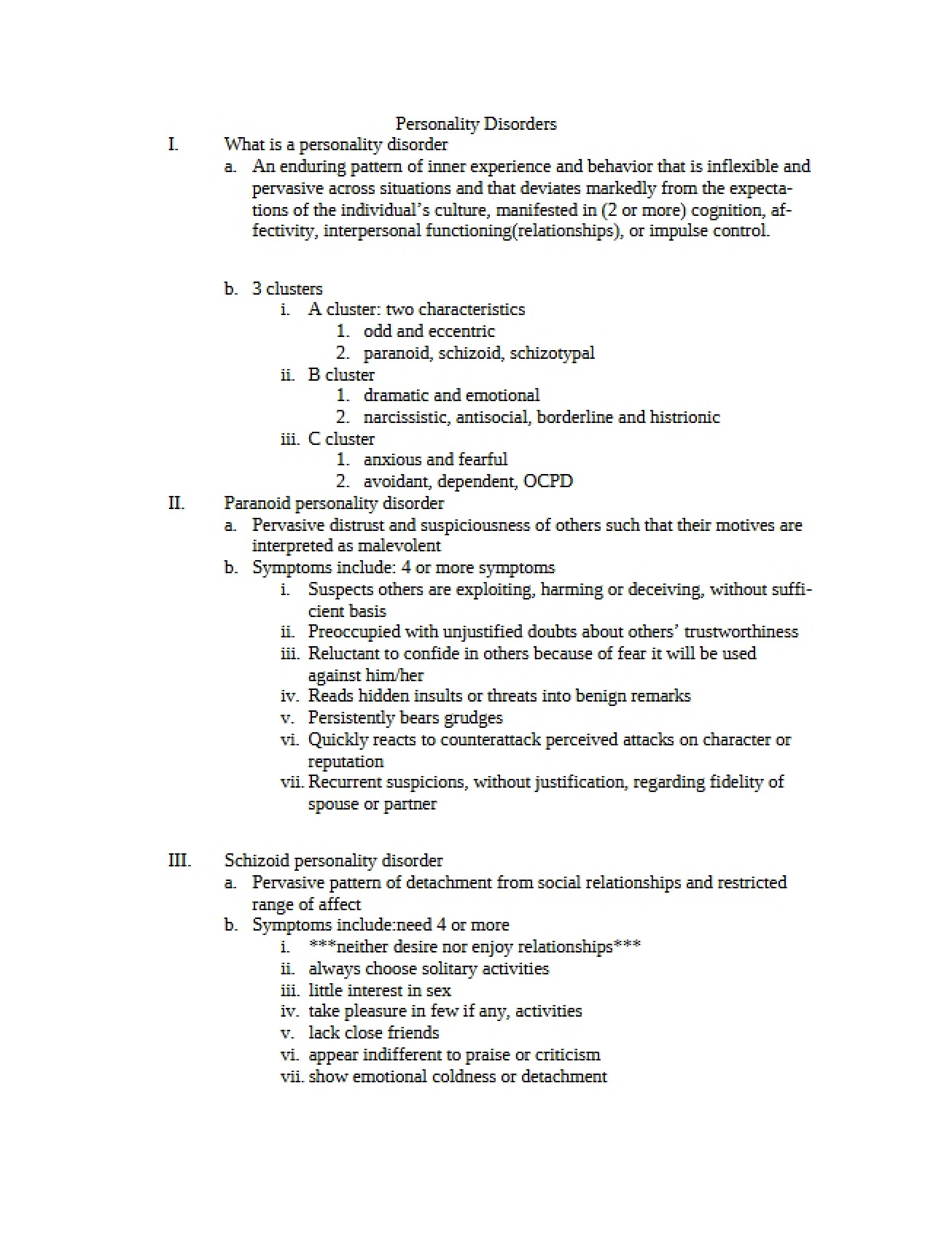 Disorders of the Personality