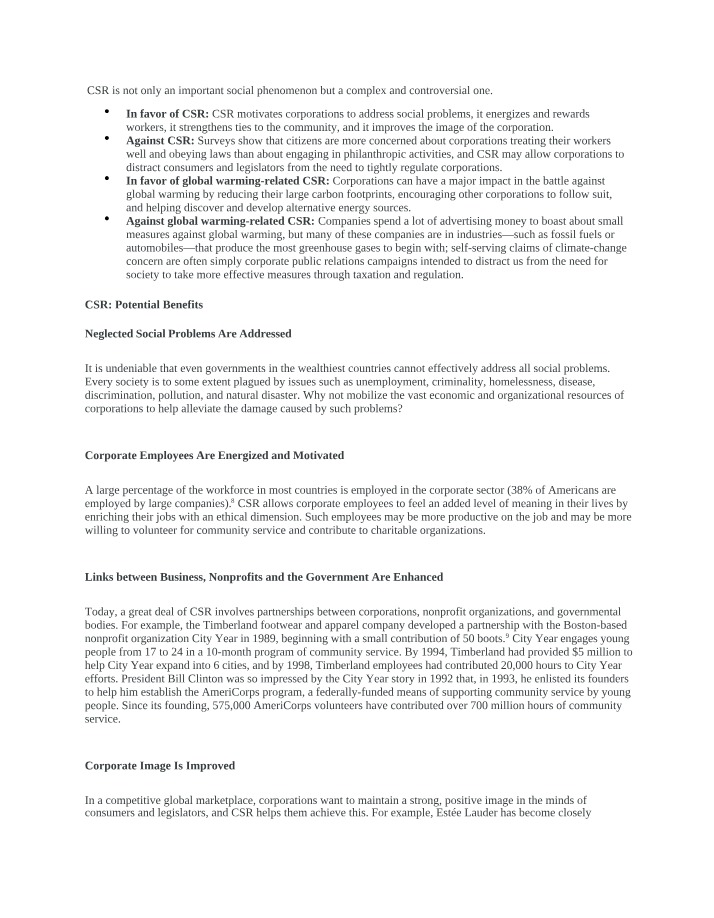 BUSIMISC - CSR Debate