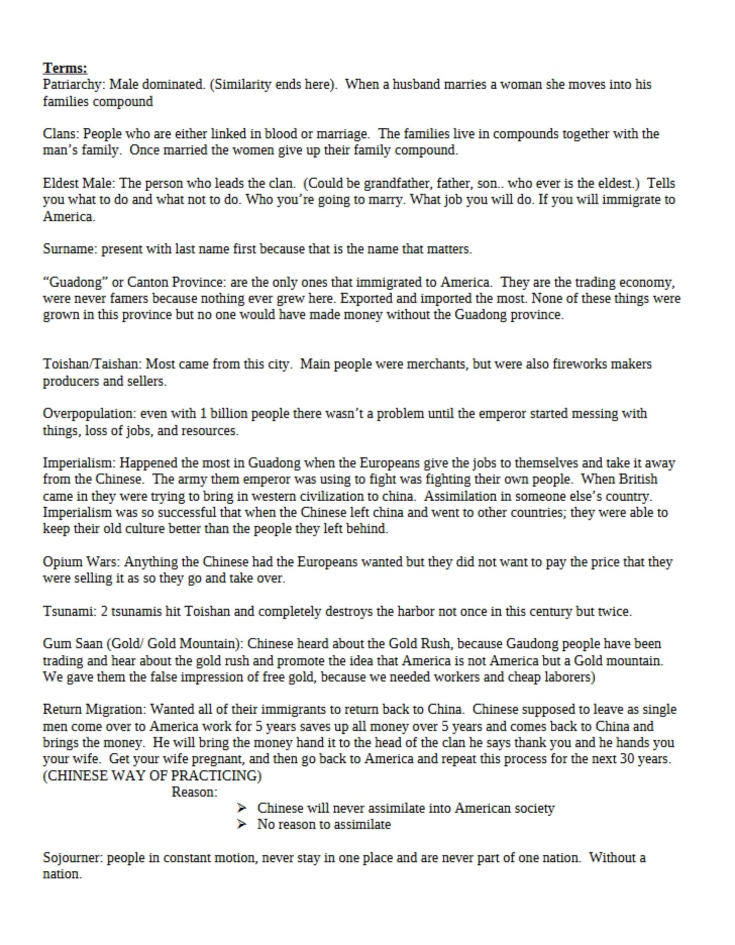 Instructional Session Notes