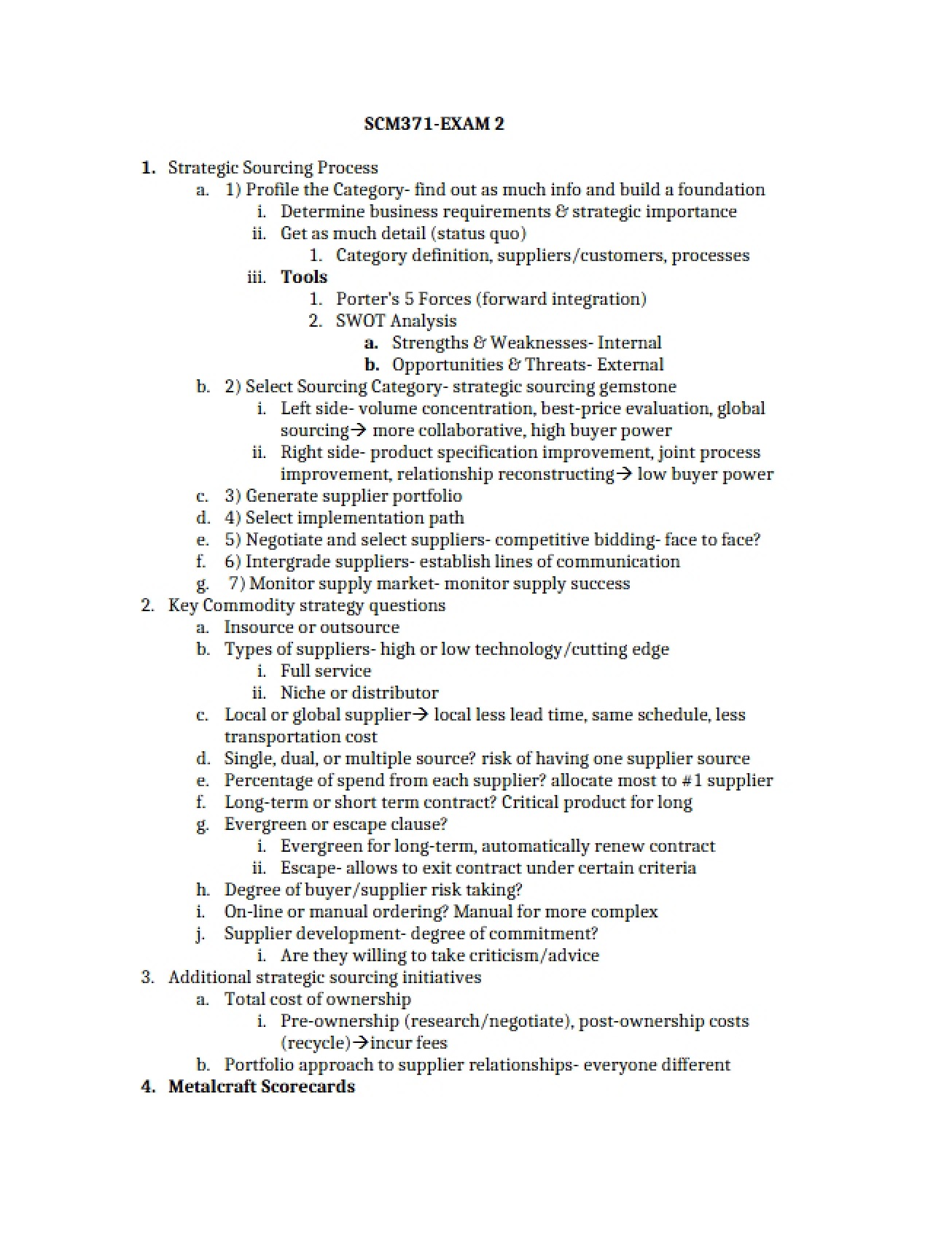 Process of Strategic Sourcing