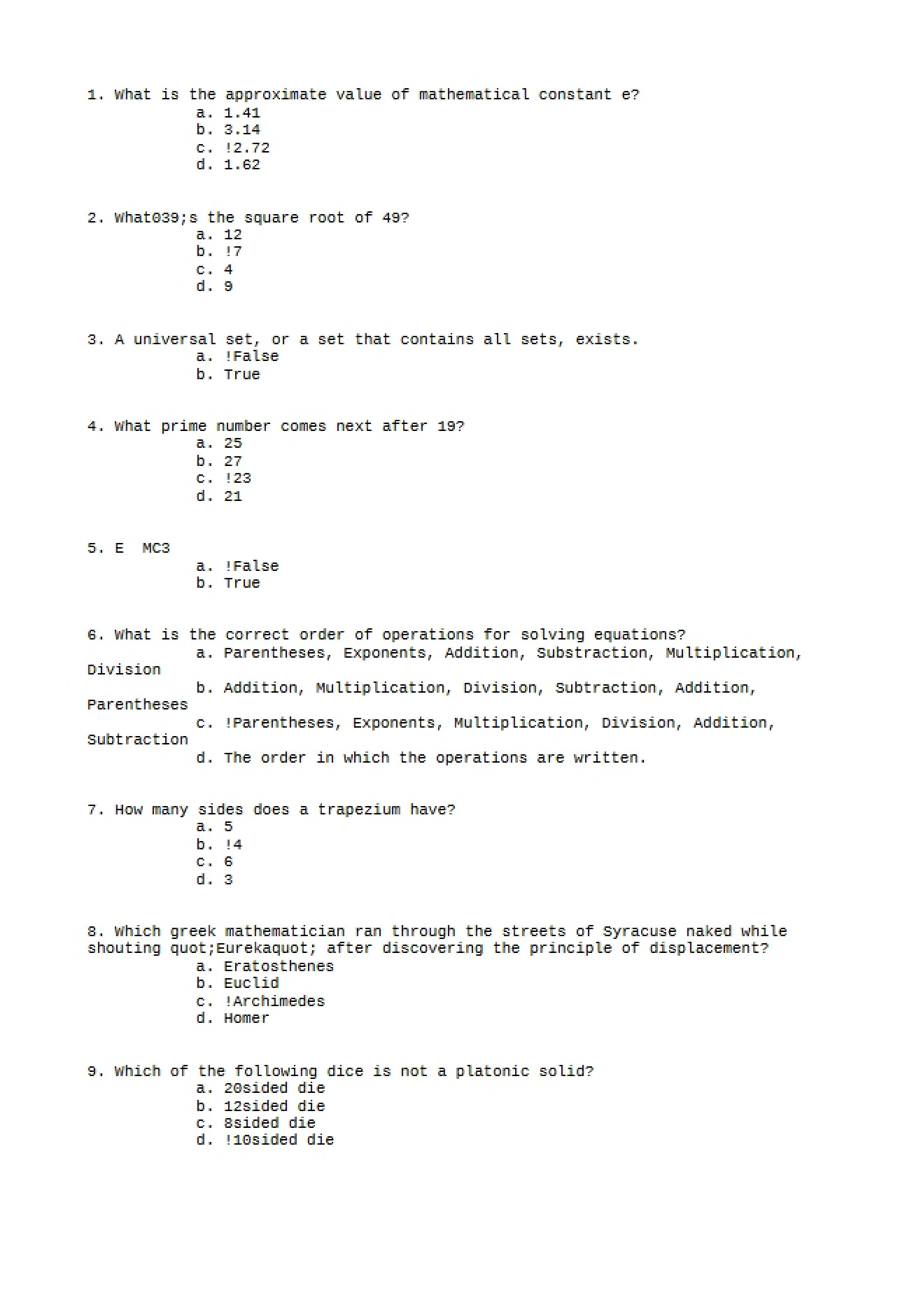 Course Exam