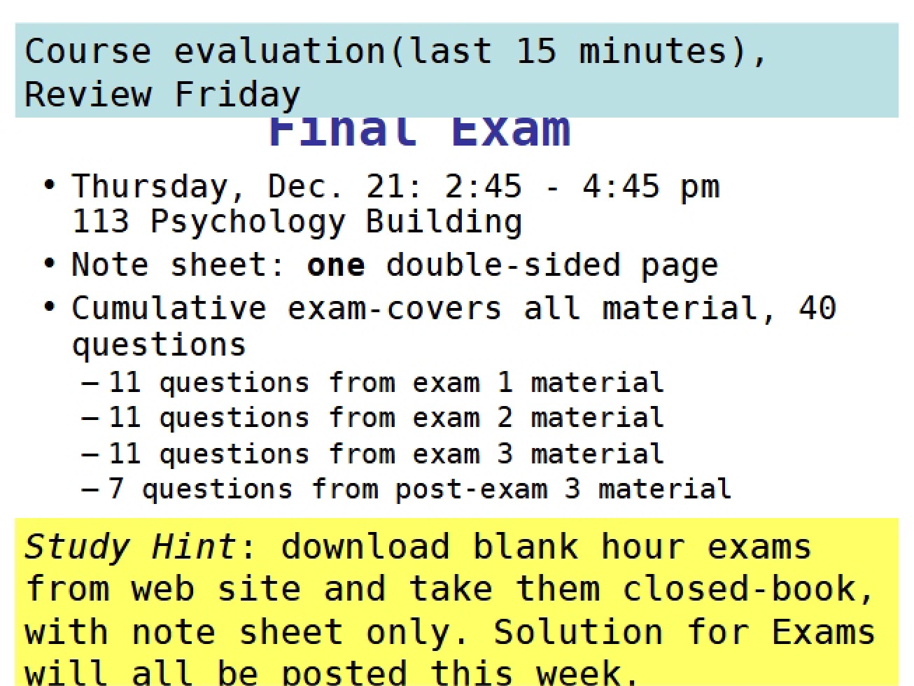 Session Notes