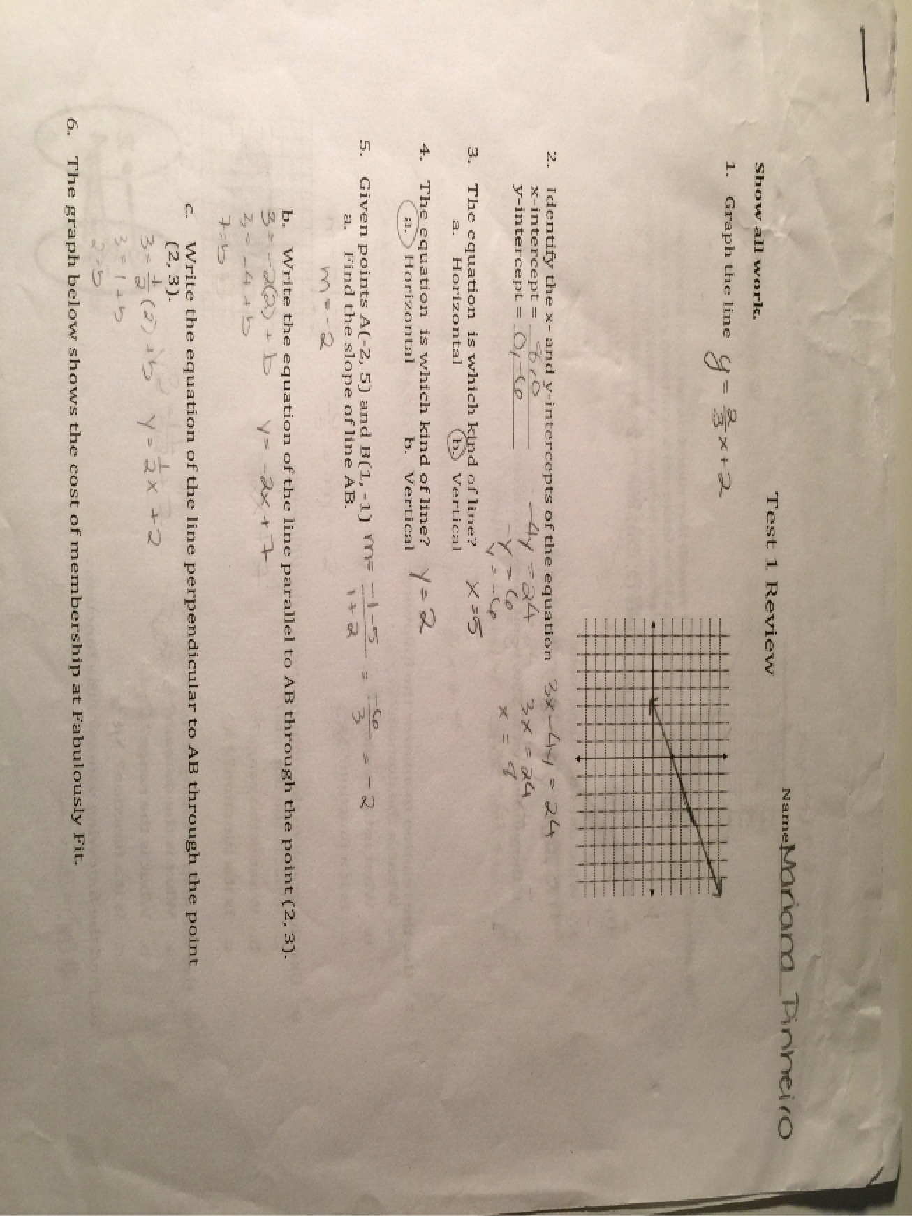 Intermediate Algebra Test One