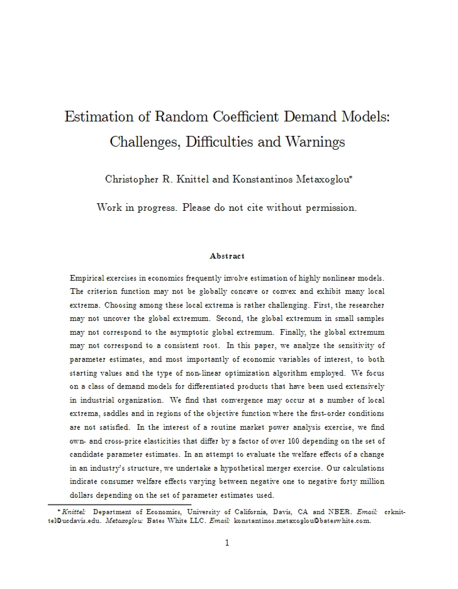 Random Coefficient Demand Models Estimation Challenges