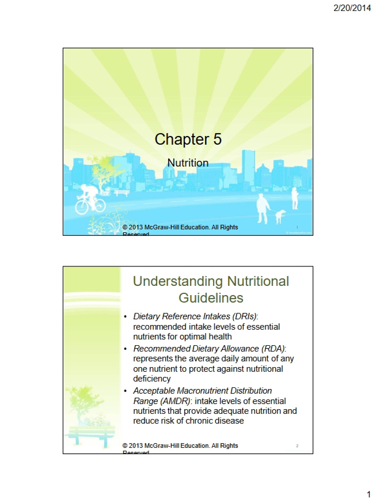 Chapter 5 Nutrition
