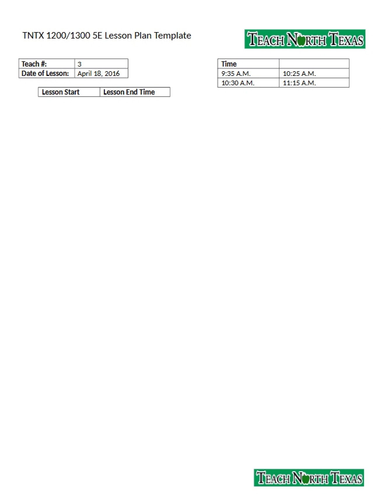 Lesson Plan for Teach 3
