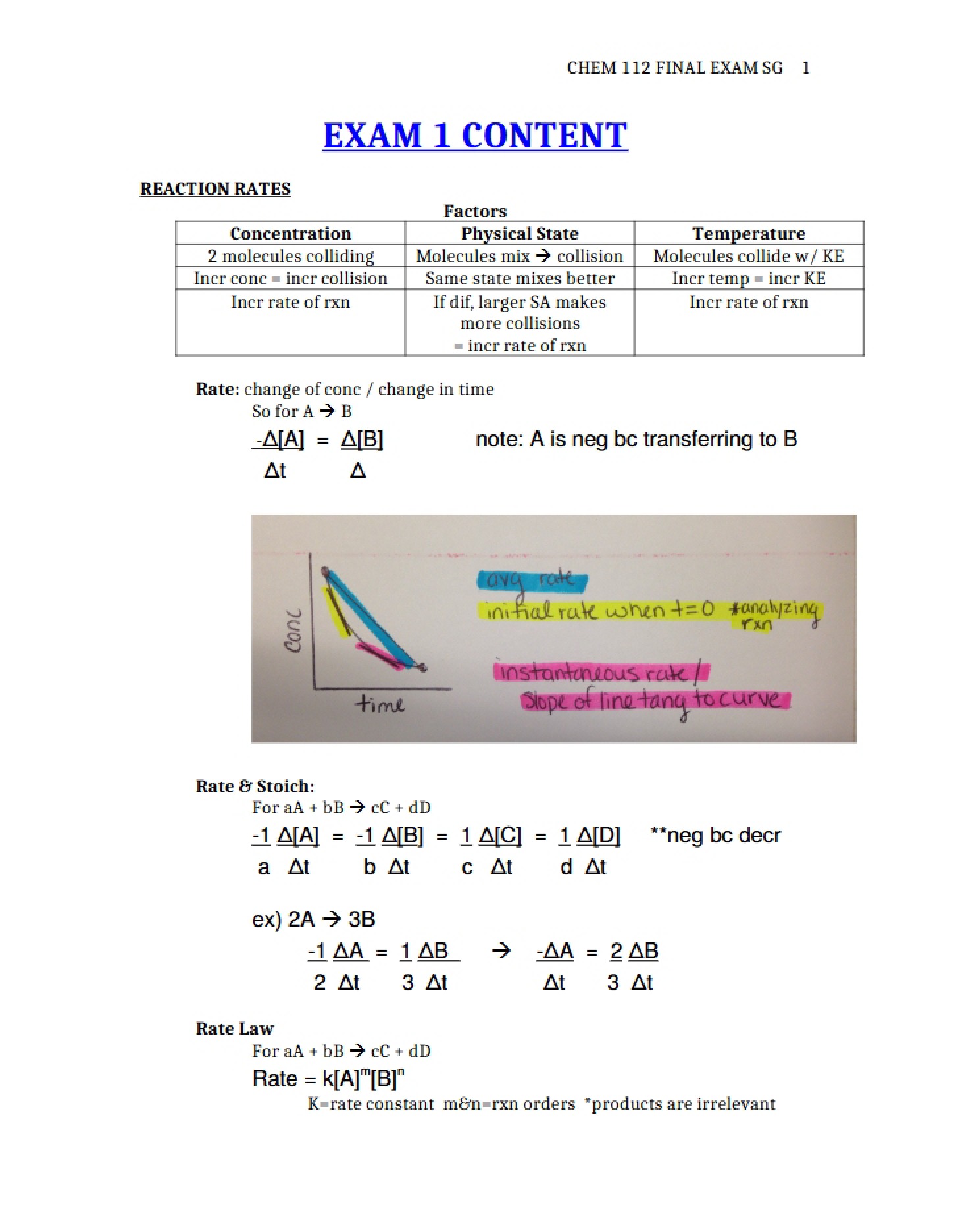 Content for Exam One