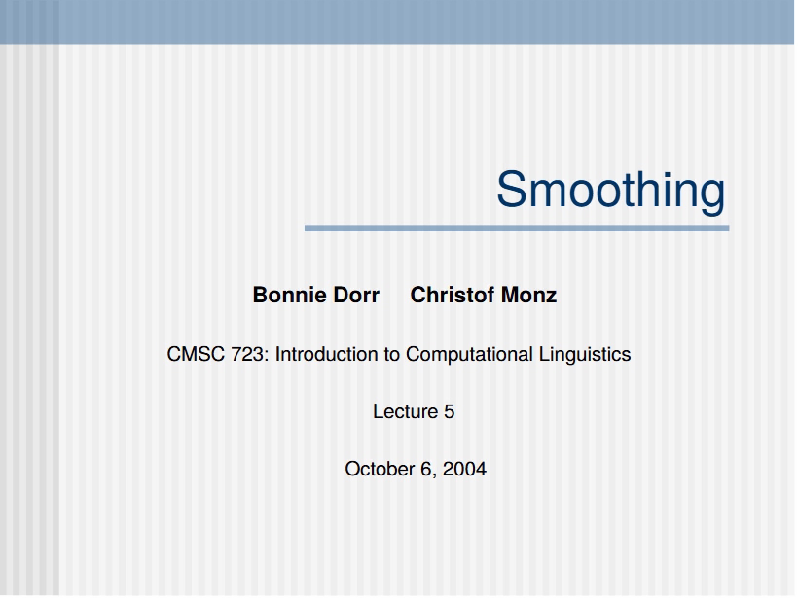 Data Smoothing
