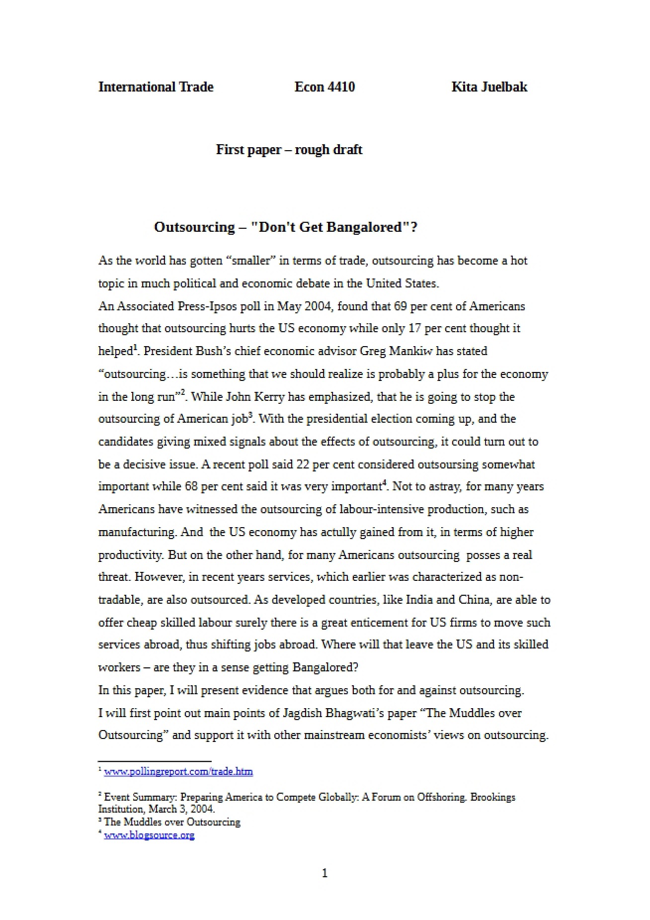 Don't Get Bangalored Outsourcing Discussion