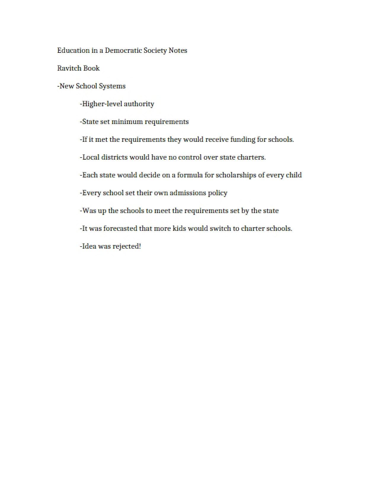 Notes on Education in Democratic Society