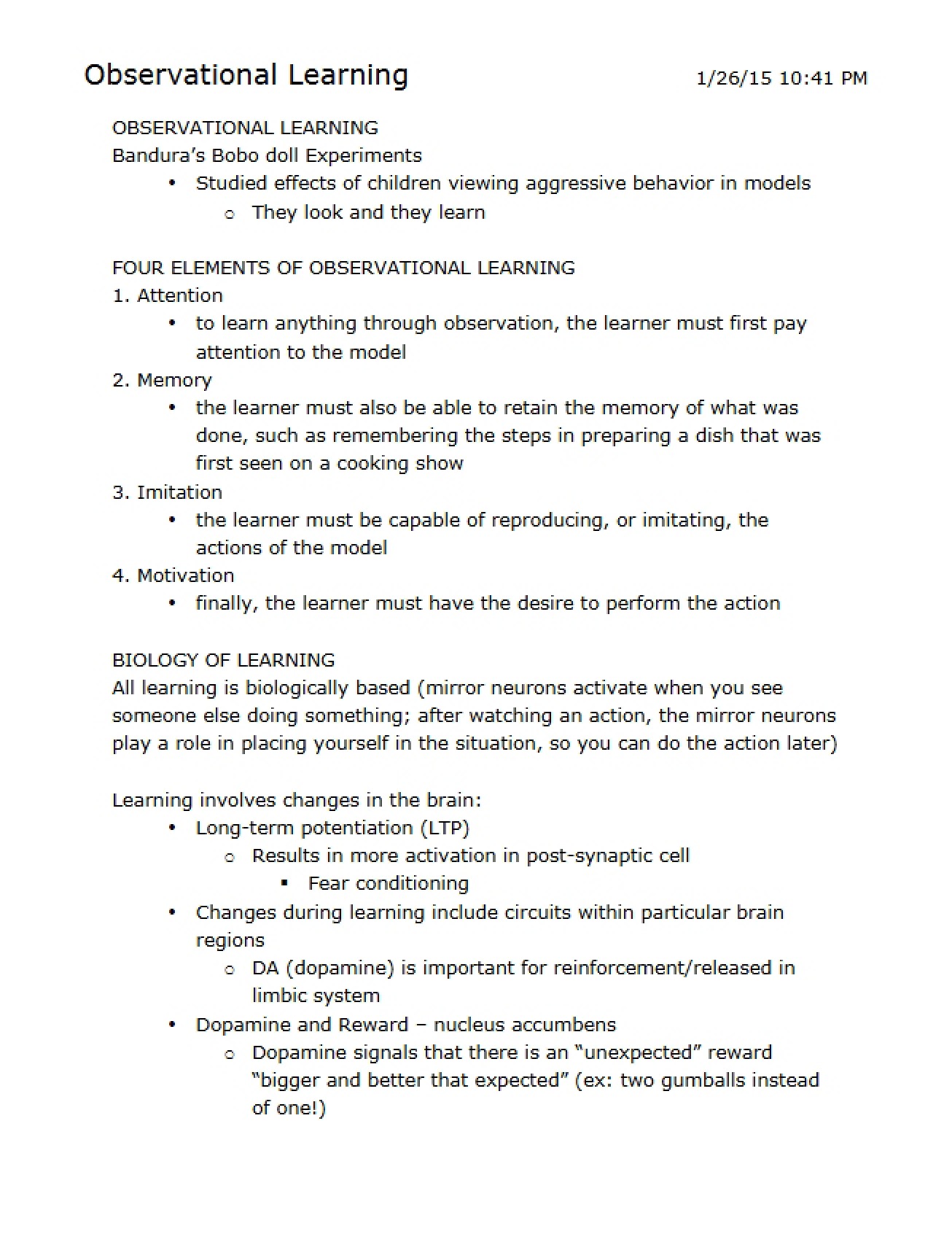 Learning via Observation
