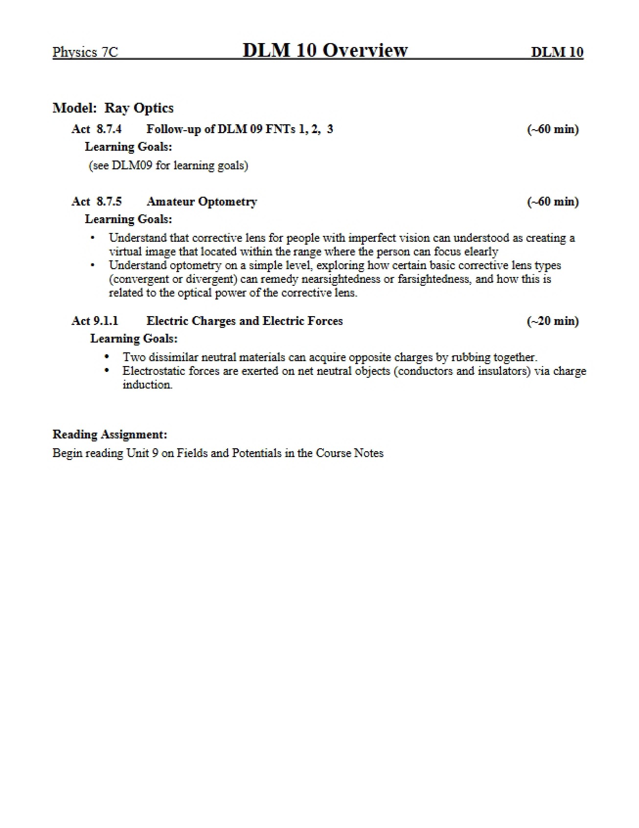 Study Guide for General Physics