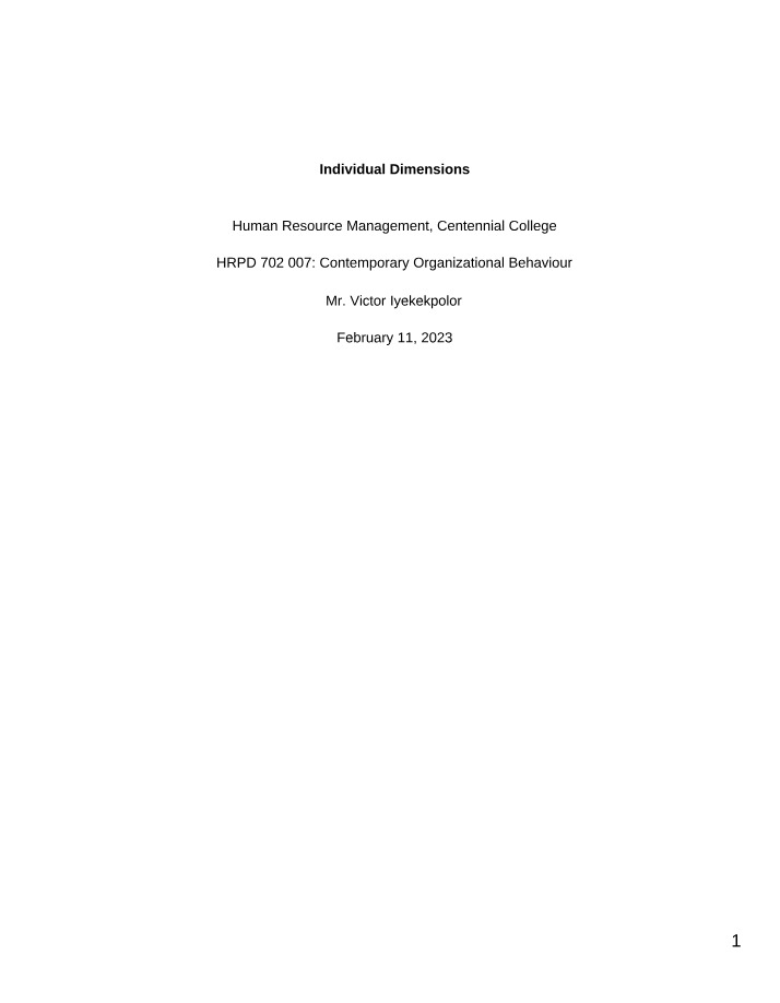 HRPD 702 - Individual Dimensions