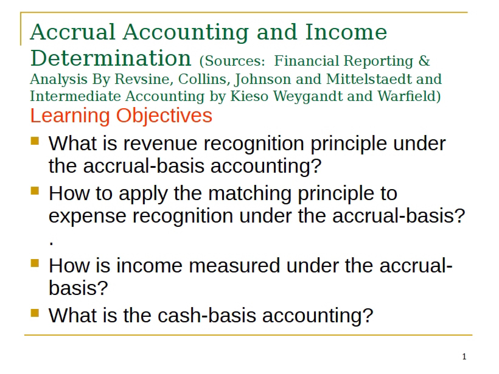 Income Determination and Accrual Accounting