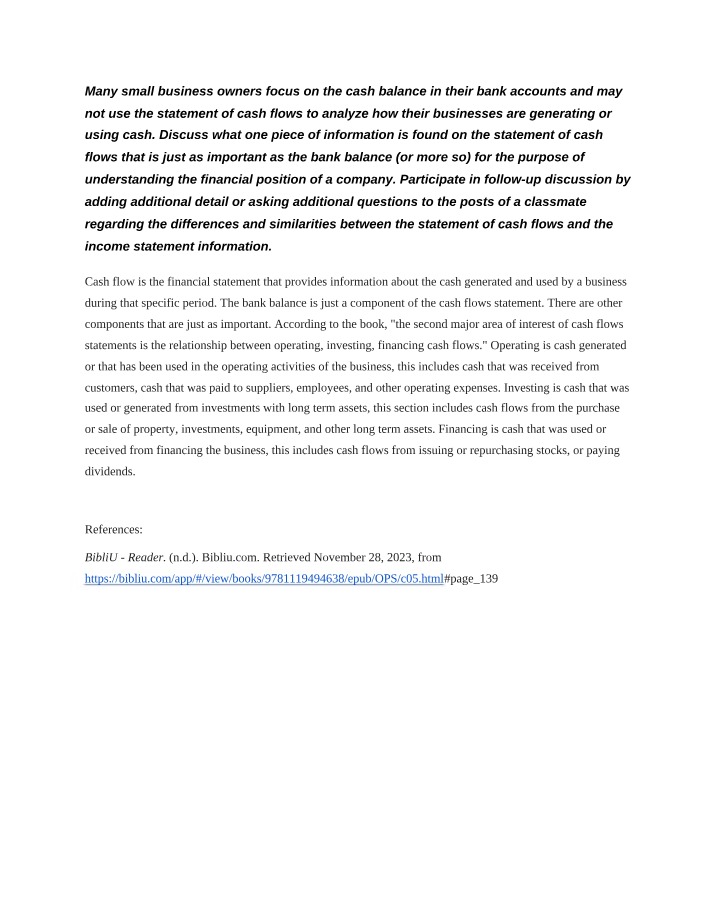 Importance of Cash Flows Beyond Bank Balances
