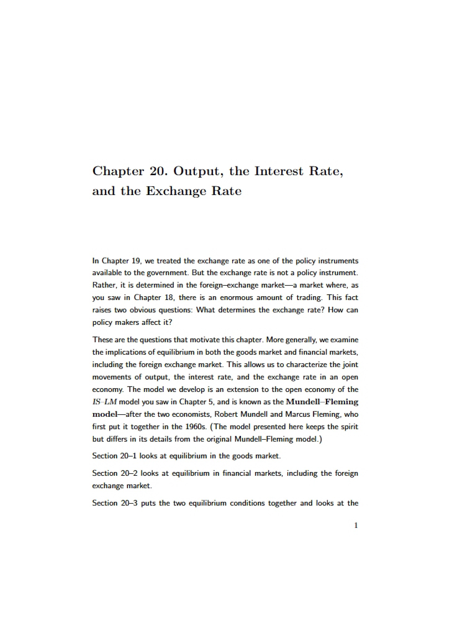 Exchange Rates, Interest, and Output