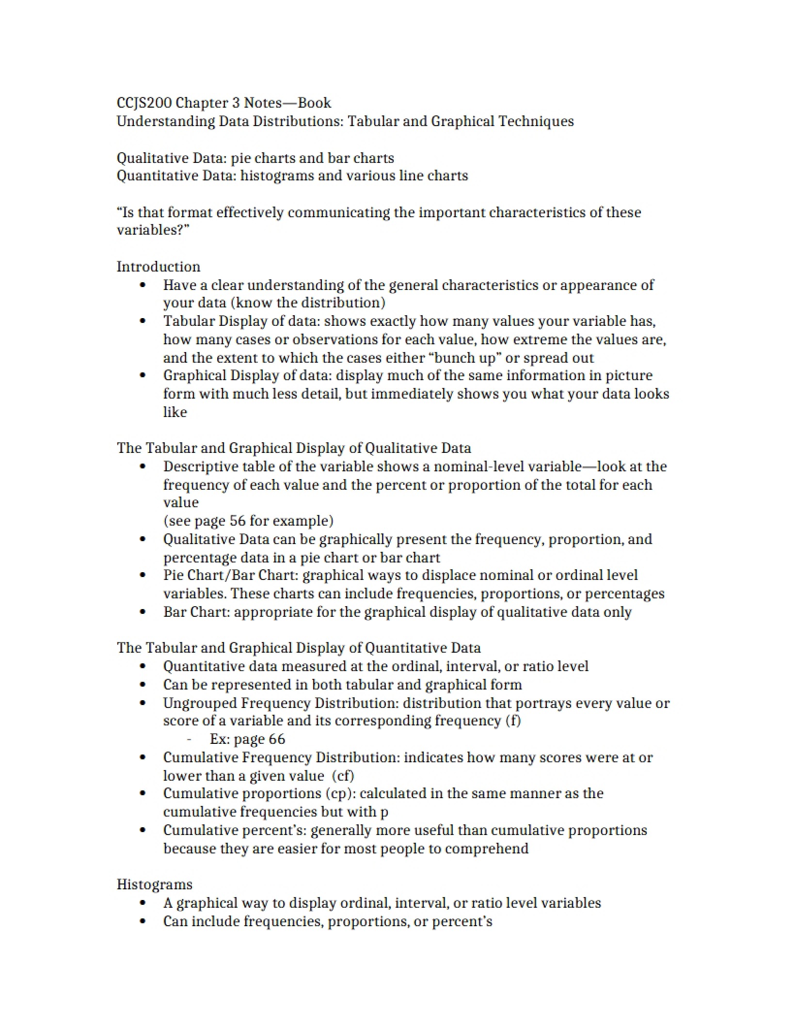 Statistical Central Tendency Chapter Three