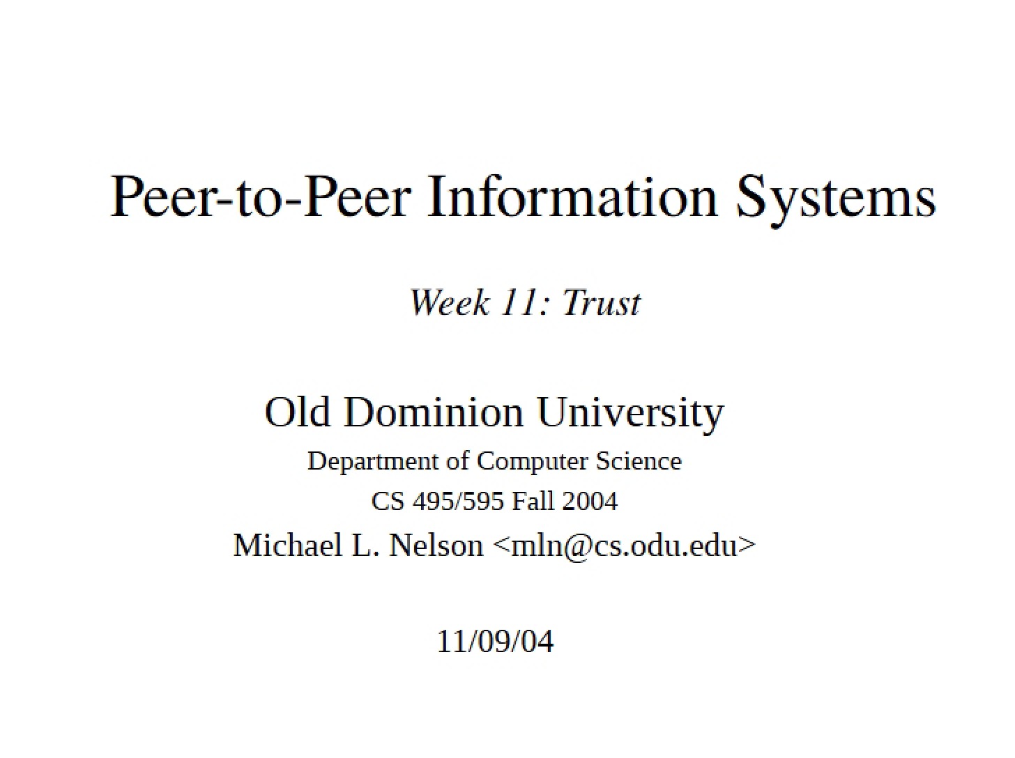 P2P Systems for Information
