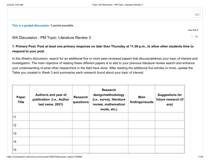 PJM 6005 Week 4 Discussion - Literature Review 3