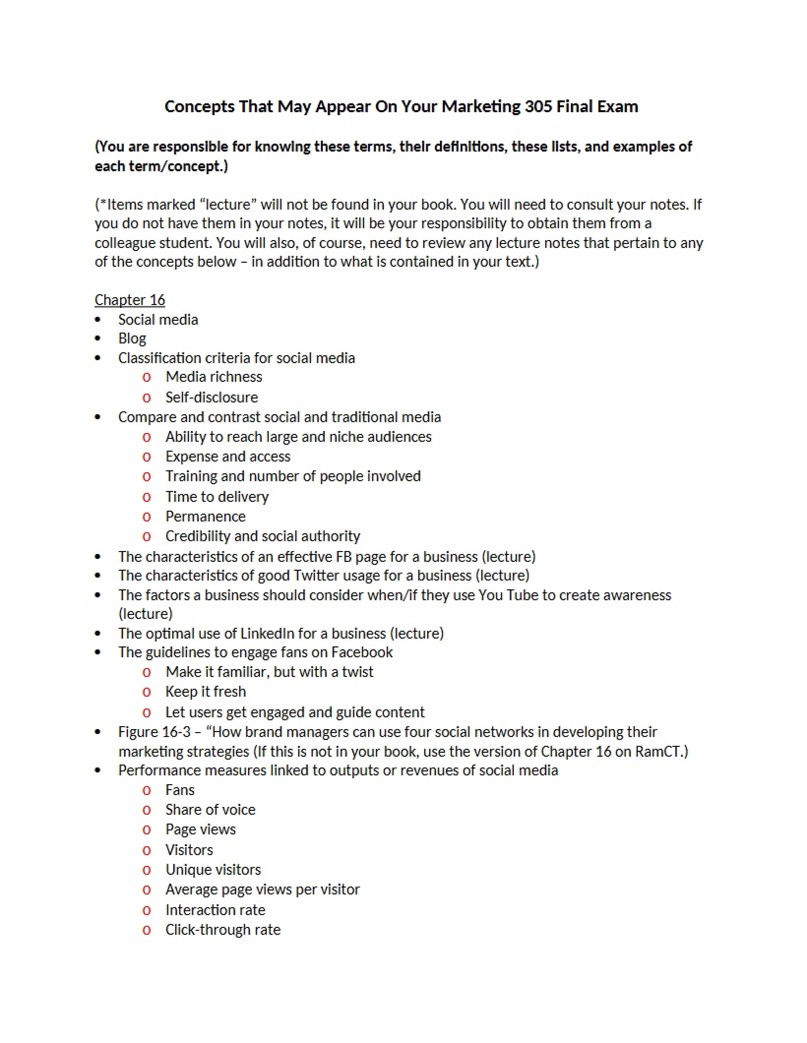 Final Marketing Examination