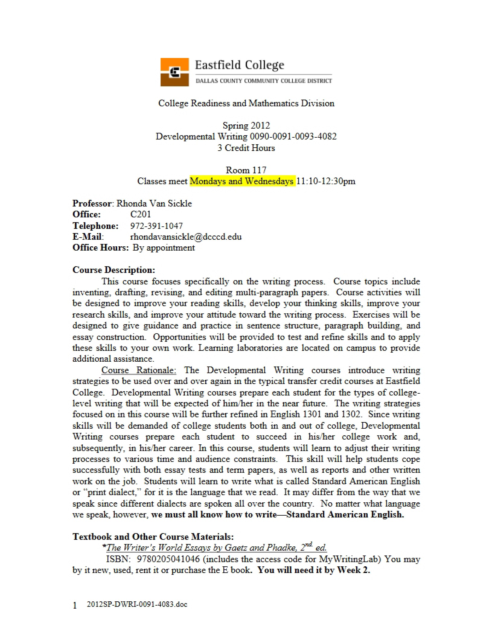 Syllabus - 11 Pages
