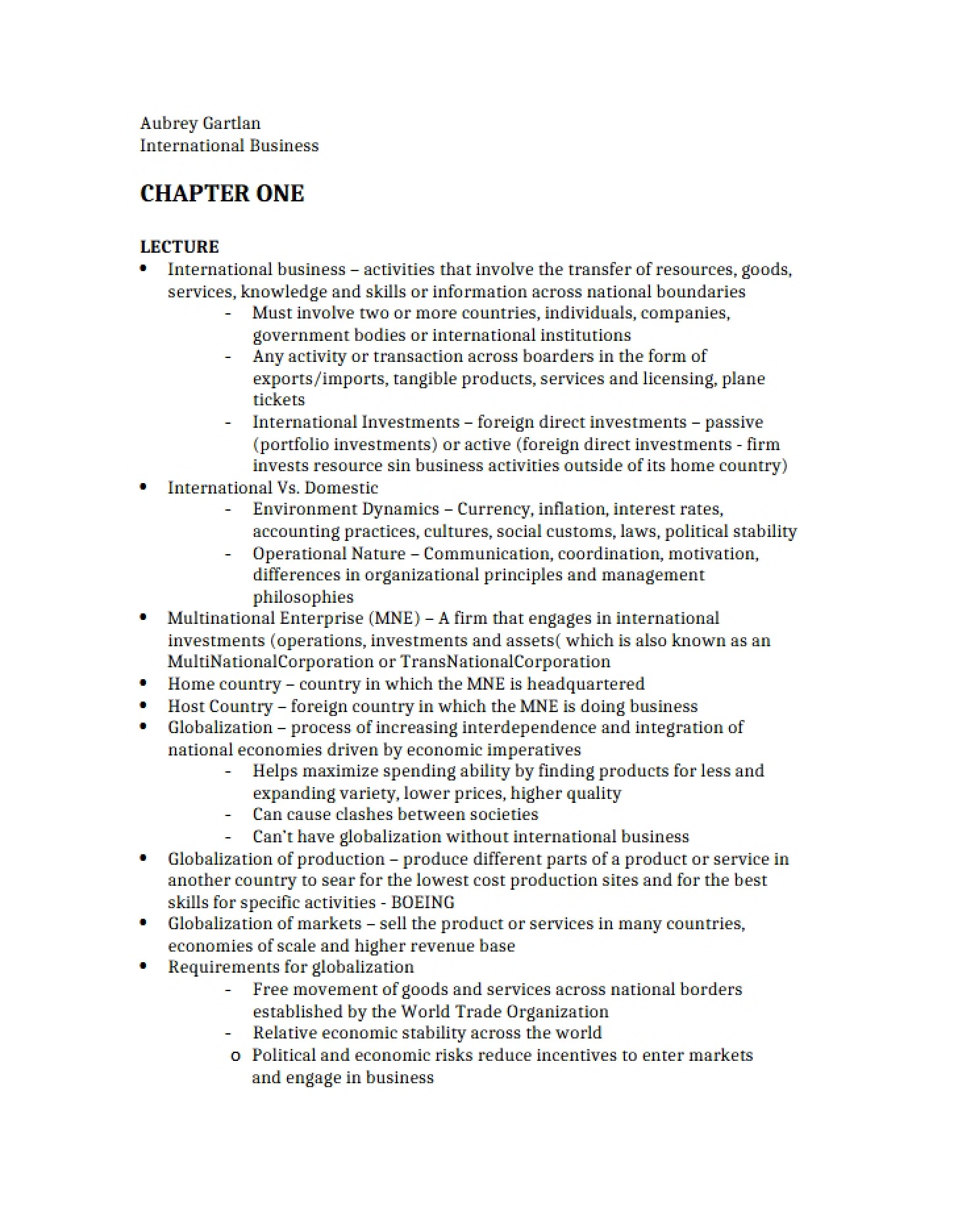 First Chapter Overview