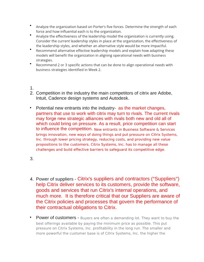 Competition in the Industry - Citrix vs Adobe