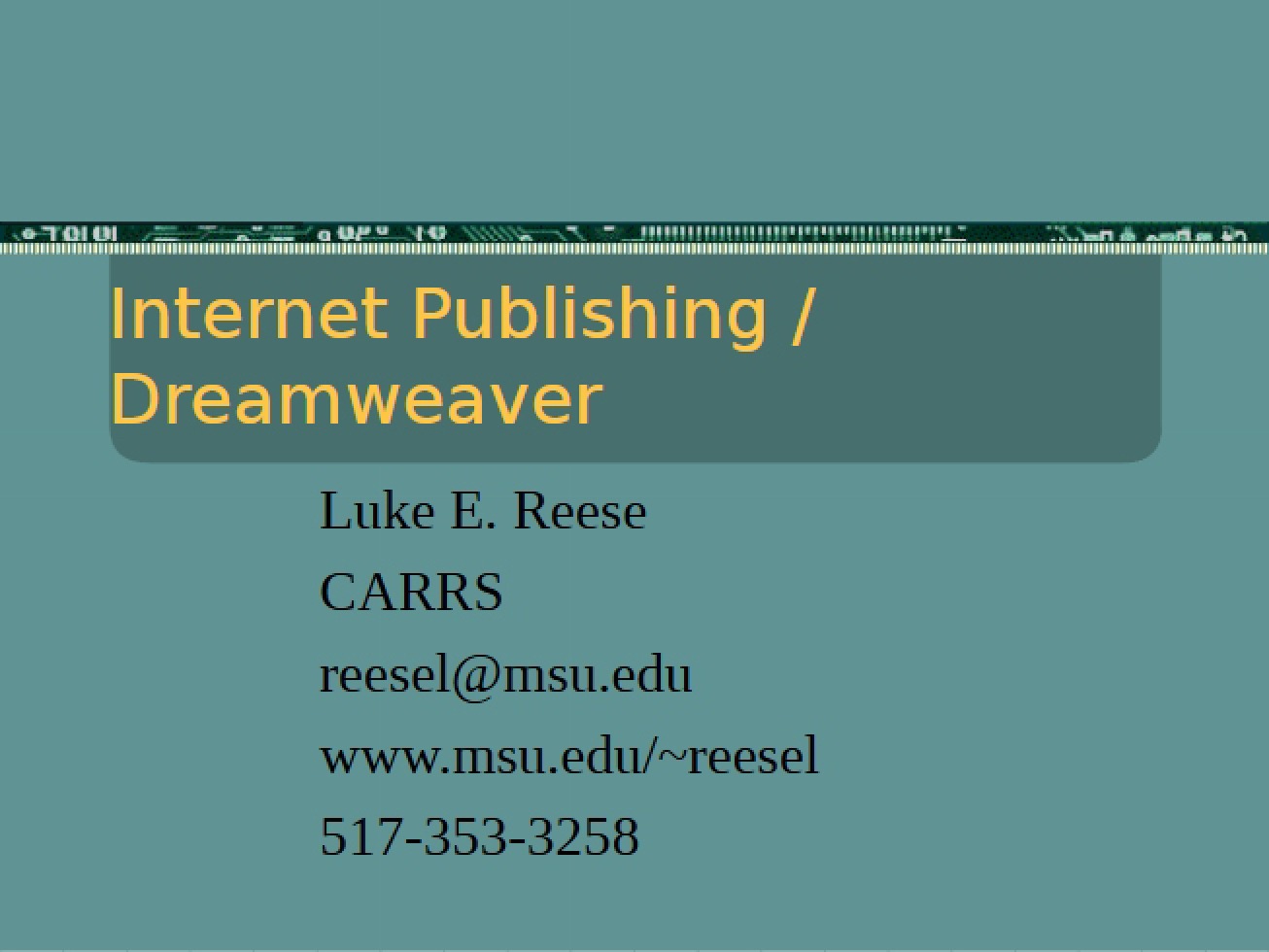 Publishing on the Internet